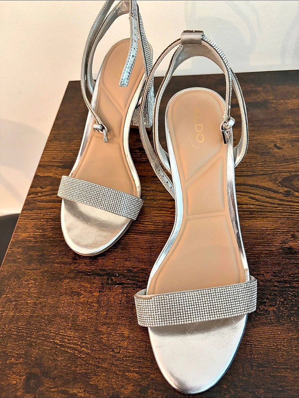 ALDO Alluring Silver Rhinestone Heels
